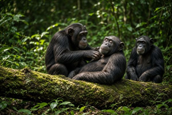 Quels sont les comportements de toilettage chez les grands singes et leur importance sociale?
